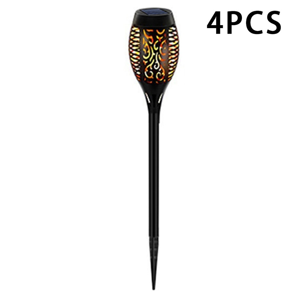 12led Solar Flame Lamp Outdoor Inductie Tuin Binnenplaats Plug Decoratieve Landschap Lamp: 4pcs