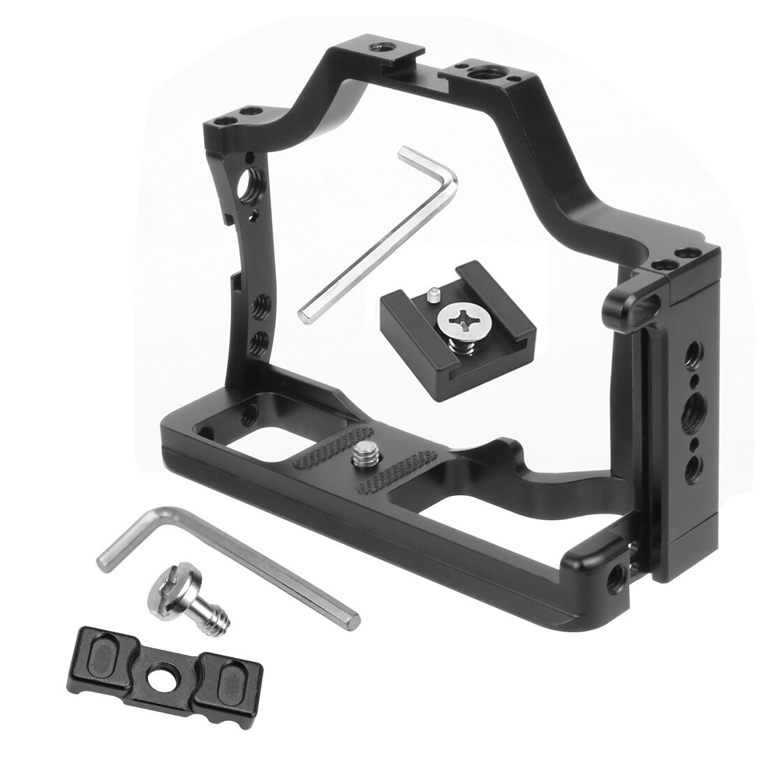 FEICHAO – cadre de caméra M50 pour Canon M5 M50 MarkII 3/8 1/4, support de chaussure froide avec sangle pour Arri, stabilisateur de moniteur à poignée: Cage w Cable Winder