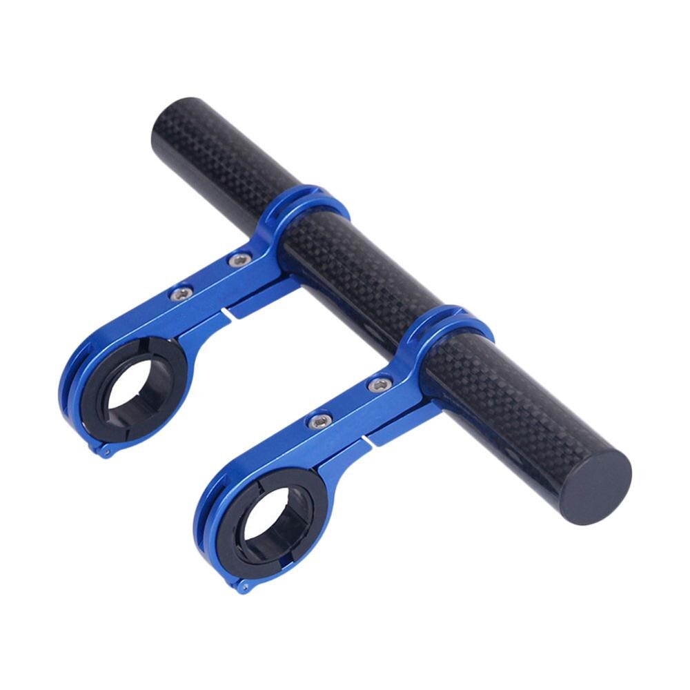 Stuur Extender Fiets Uitbreiding Fiets Dubbele Klem Beugel Aluminium/Carbon Fiber Extender Accessoires: Blauw