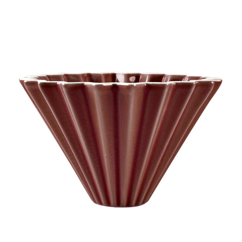 Blomster keramik kaffekop espresso kaffefilter kop origami filter kopper  v60 tragt dryp hånd kop filtre kaffetilbehør: Brun