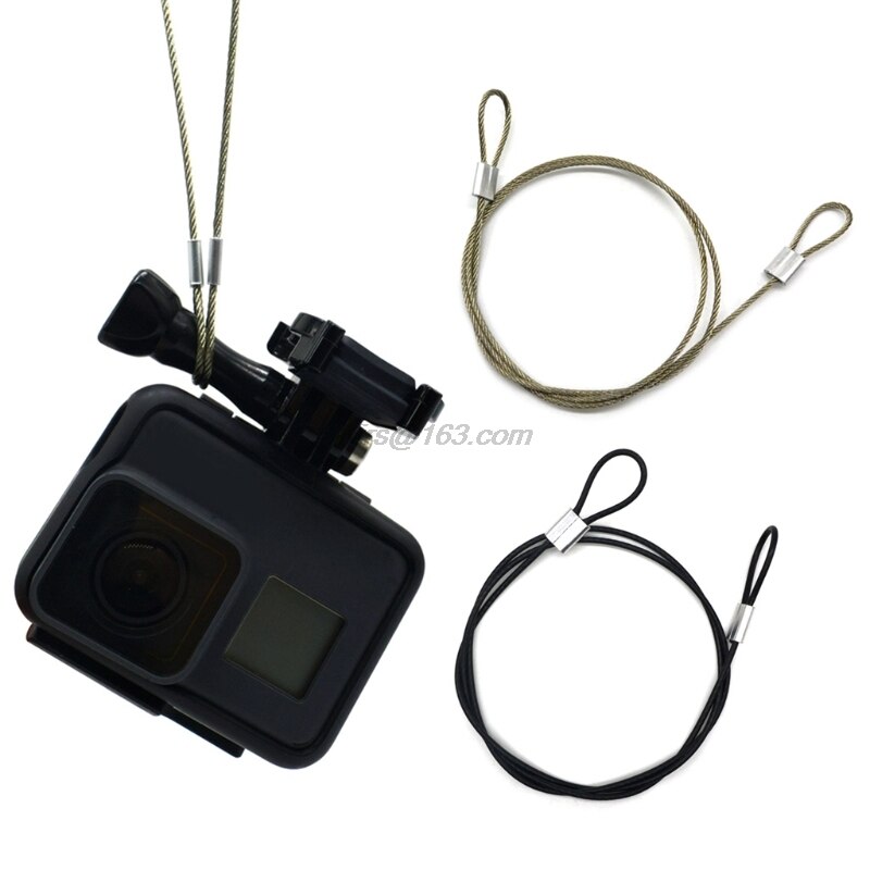 Sangle de sécurité acier inoxydable attache lanière poignet main 60cm pour caméra GoPro