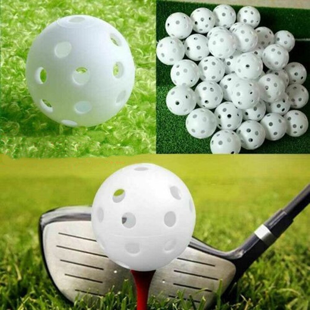 50 Stuks Wit Plastic Holle Golf Praktijk Bal Lege Gat Gat Bal Indoor 4 Cm Oefening Bal Sport Praktijk Bal voor Golf Game