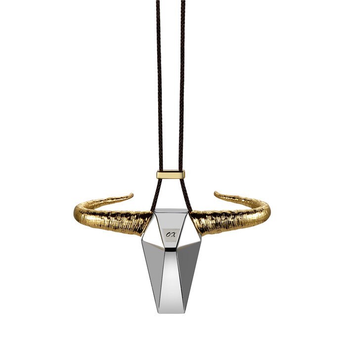 Auto hanger zinklegering ossenhoorn achteruitkijkspiegel decoratie auto stier hangende ornament auto interieur decoratie accessoires: Goud
