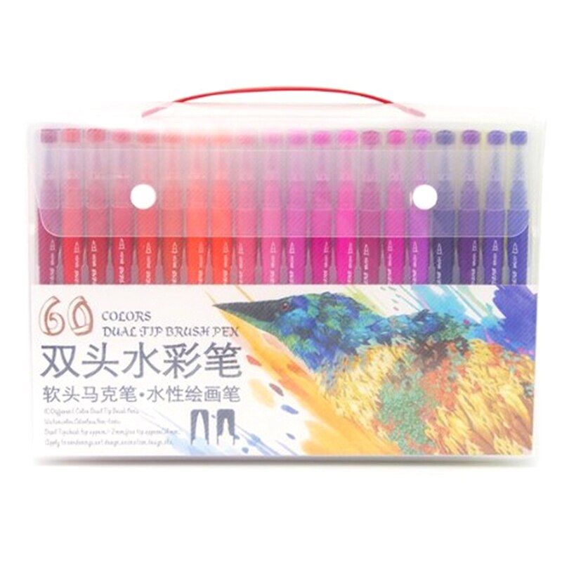 Twin Marker Journal Pens Double Tip Head Marker Watercolor Pen Drawing Colors Brush Pen Sets: 2