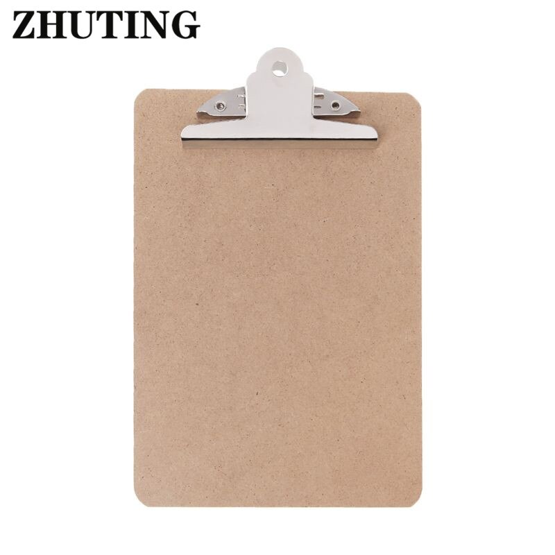 Portable A4/A5 Wooden Writing Clip Board File Hardboard with Batterfly Clip for Office School Stationery Supplies Clip Board: Yellow