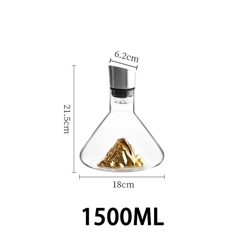 European Iceberg Waterfall Wine Decanter Transparent Lead-Free Crystal Glass Wine Dispenser Barware Quick Decanters: Rose Red