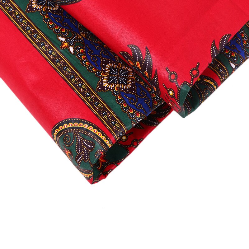 Tissu africain traditionnel Dashiki imprimé, coton, couleur rouge, cire, 6Yards par lot, nouvel arrivage 100%