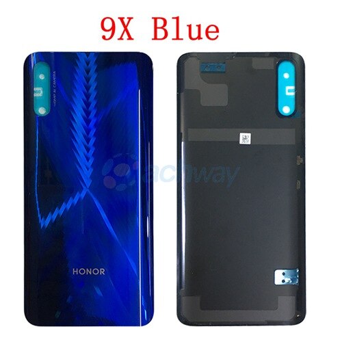 Vetro posteriore per Huawei Honor 9X 8x Batteria del Pannello di Copertura Posteriore del Portello per Huawei Honor 9X pro Custodia di Ricambio coperchio Della batteria: 9X blu