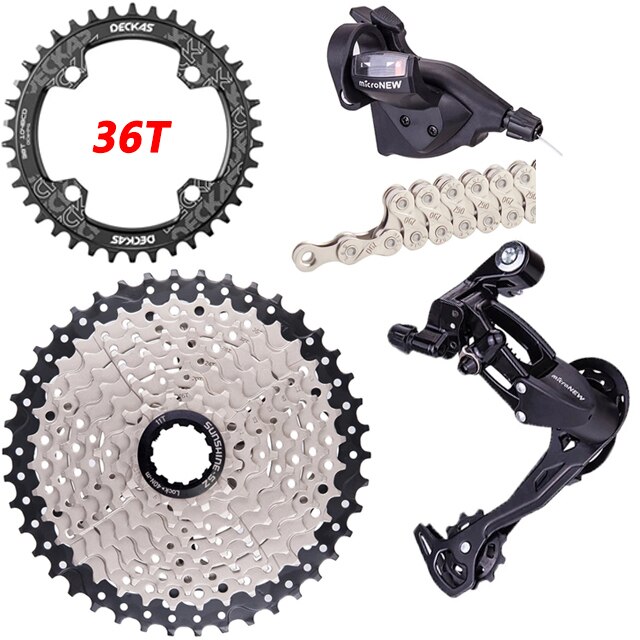 MTB Fahrrad 9 fach-gruppe 1X9 System 9S11-42T Kassette 9 Geschwindigkeit Schalthebel Schaltwerk Groupset für 9V k7 Berg fahrrad teile