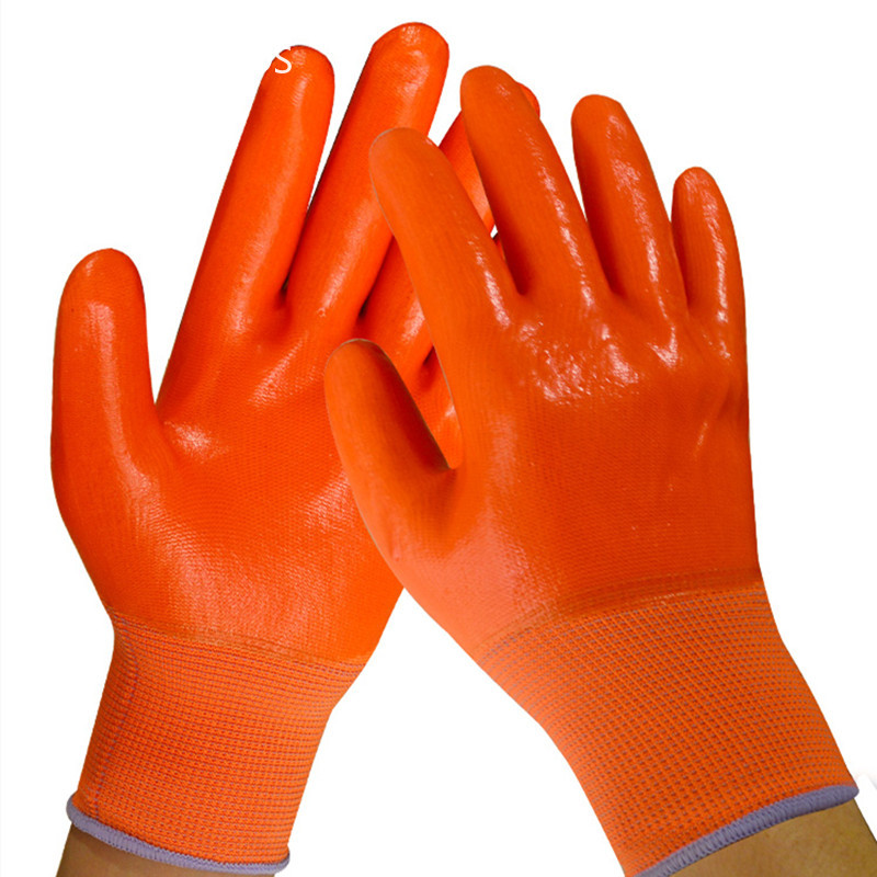 Guantes de PVC de látex para el hogar, resistentes al agua, totalmente recubiertos, para trabajo de carpintería, protección contra el frío, guantes de jardinería