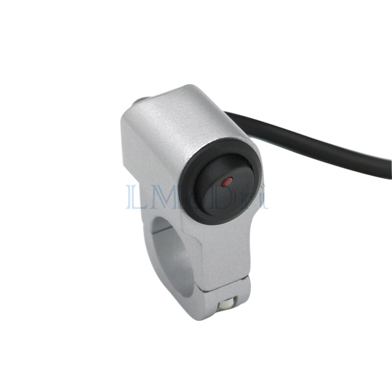 LMoDri Aluminum Alloy Metal Motorcycle Handlebar Switch With Indicator Light Handle Bar Switch 12V Moto Accessories: Silver