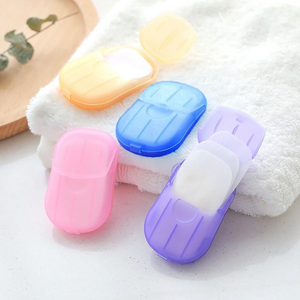 5 Set Disposable Hand Washing Tablet Travel Carry Toilet Soap Paper 100 Sheet Disposable Boxe Soap Portable Mini Paper Soap