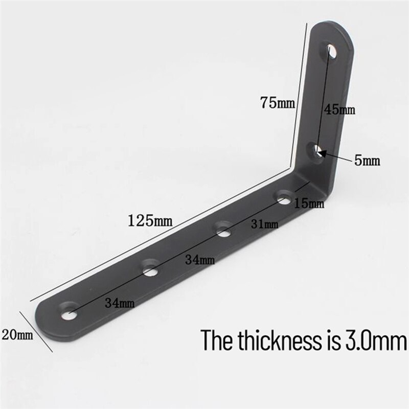 2X 4X Wall Mounted L Shaped Angle Shelf Heavy Duty Cast Iron Metal Bracket Supports Thickened Corner Brace Furniture Hardware