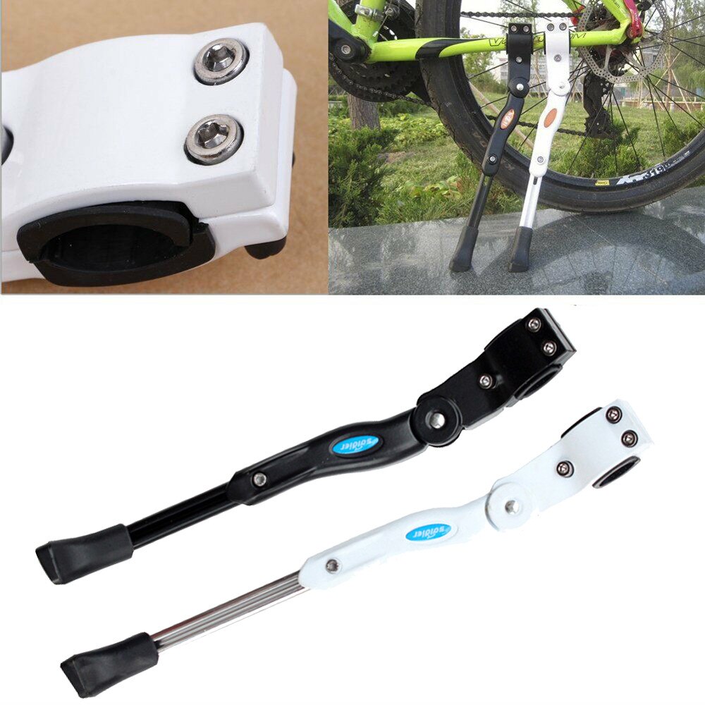 40# Universal Adjustable Aluminum Alloy Mtb Road Bike Bicycle Side Kickstand Kick Stand Black/white Bike Bicycle Accessories