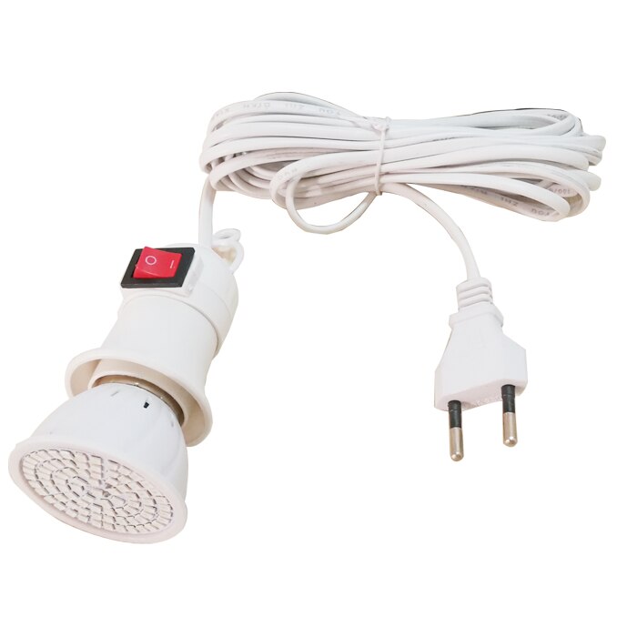 Yabstrip ledet vokse lys rød blå smd 2835 48 lysdioder  e27 pære 220v med lampeholder til innendørs såing veg plante fitolamp phyto lampe: Pære og lampehode
