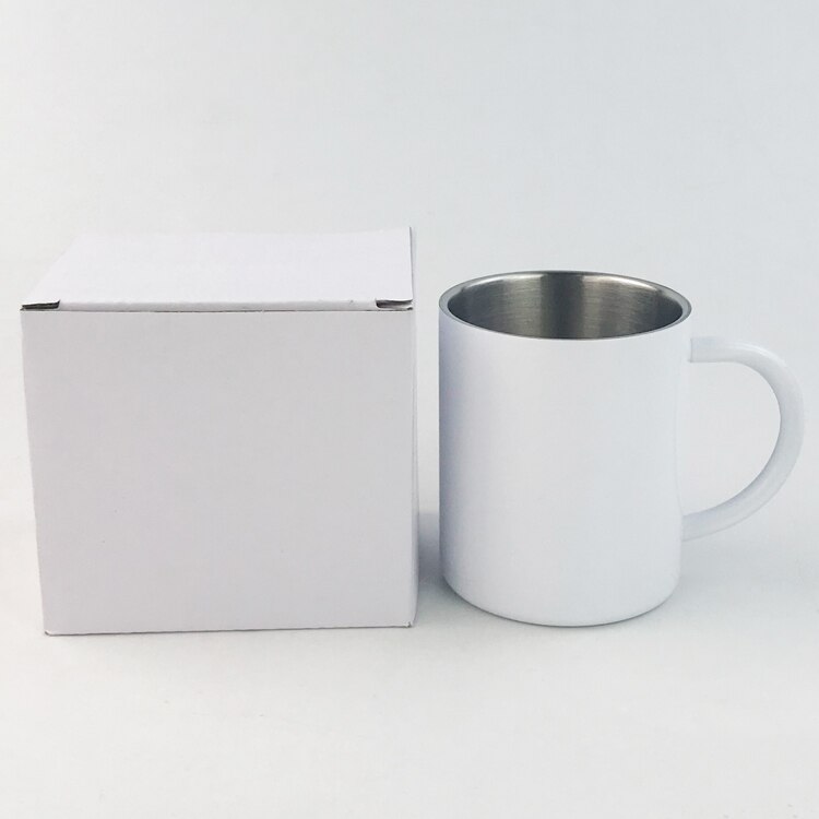 Sublimazione in bianco in Acciaio Bianco Tazze di Caffè 300ML Tazza Di Trasferimento di Prtinting da INCHIOSTRO di Sublimazione FAI DA TE Trasferimento di Calore Presse Stampa