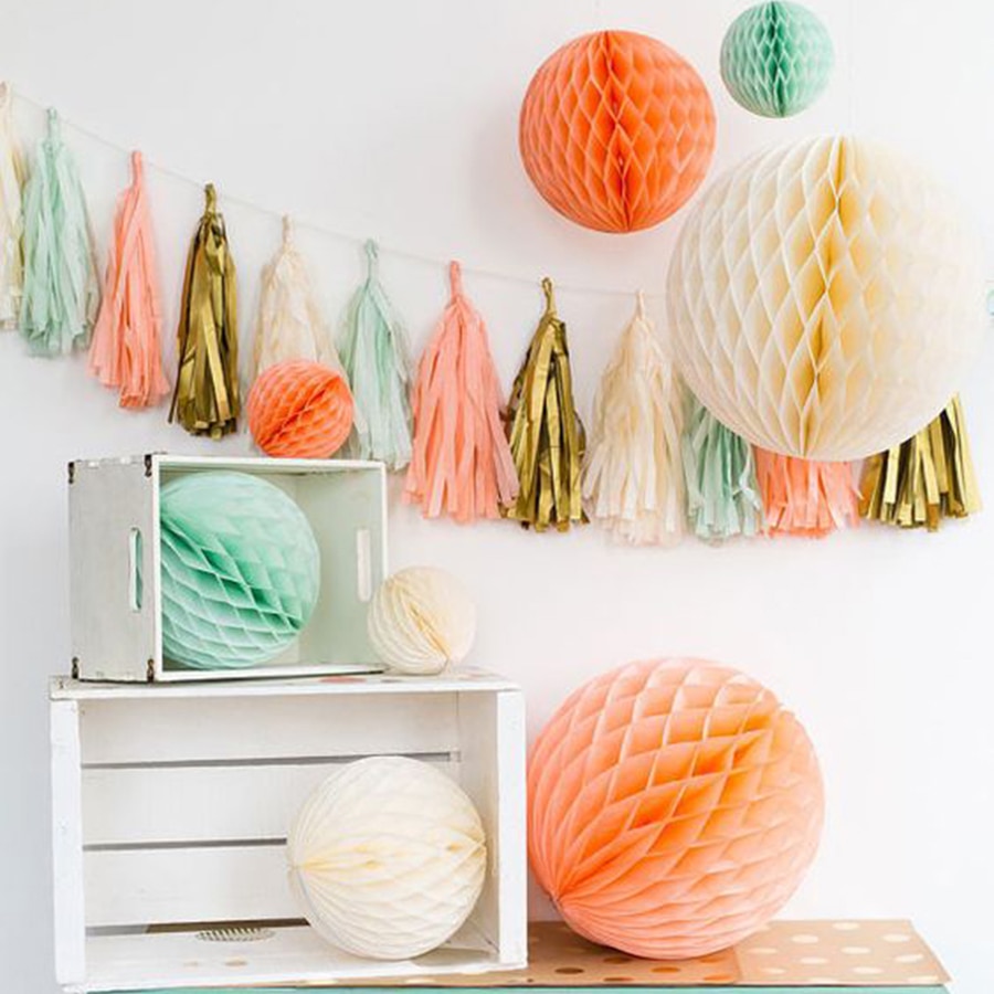 8 " (20cm) 17 farver honeycomb bolde papir lanterner bryllup husholdningsdekorationer supermarkeder shopping markeder udendørs dekoration
