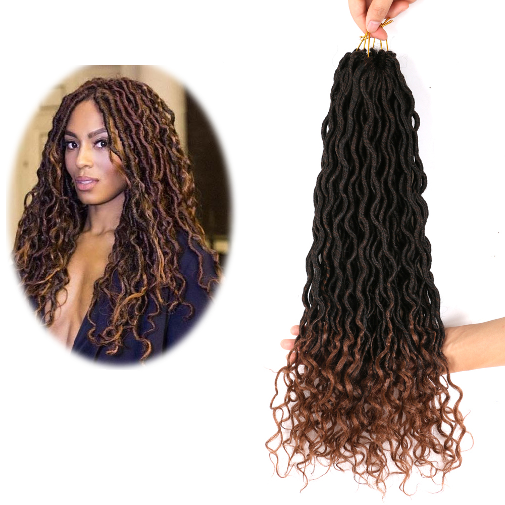 ZYR Faux Locs Curly Ends Ombre Crochet Hair 24 roots Hair-Extension For African Women