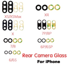 2pcs For iPhone 6 6Plus 6s 6sPlus 7 7P 8 8 Plus X XR XS Max Rear Back Camera Lens Glass Cover with 3M Adhesive Replacement