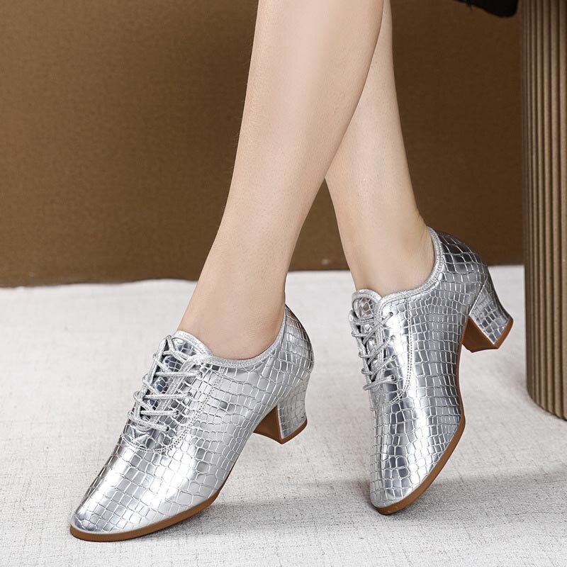 Dansschoenen Goud Latin Dansschoenen Tango Moderne Dans Schoenen Ballroom Salsa Dansschoenen Dames Schoenen Zapatos Baile Latino: Silver / 8.5