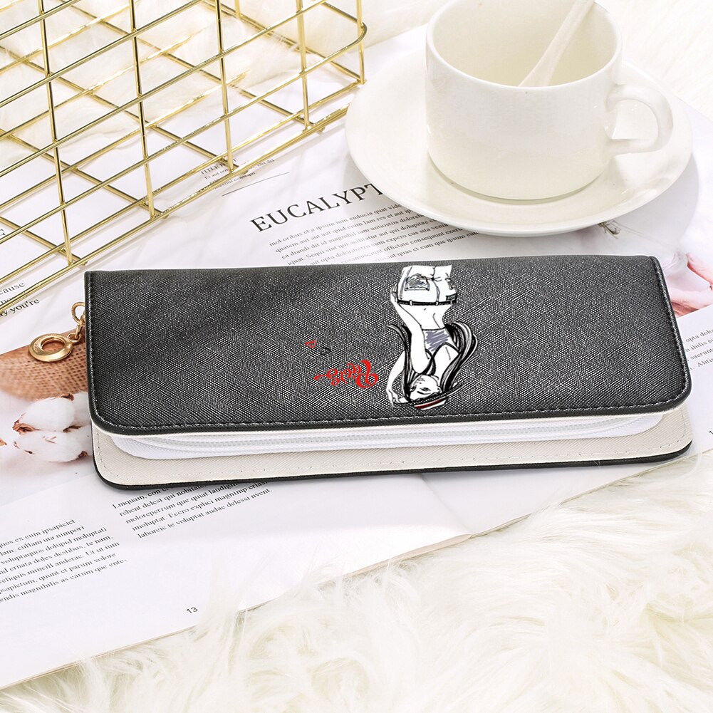 Casual Women Wallets Long Style Cartoon Woman Printing Pattern Female Card Holder Zipper Coin Purses Carteira Feminina