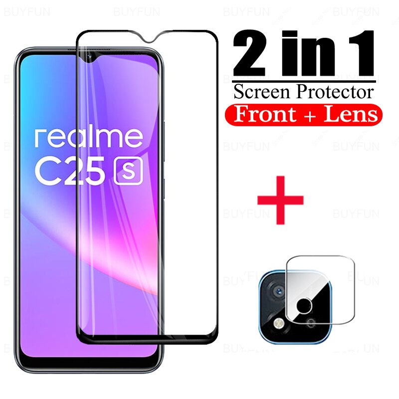 2I1N Volle Abdeckung Schutz Glas Für OPPO Realme C25s C25 C21 C20a C Bildschirm Schutz Objektiv Kamera Glas Film für c25 s c 25 s 20a C35 C21y C20