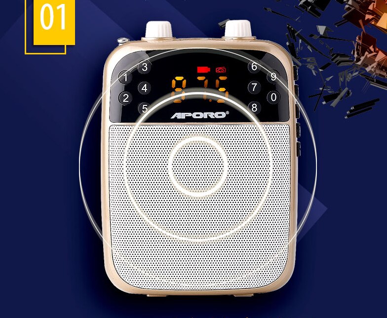 Amplificatore vocale da 12W mini musica portatile ad amplificazione del suono riproduzione di microfono cablato cuffie megafono altoparlante xingsprecher