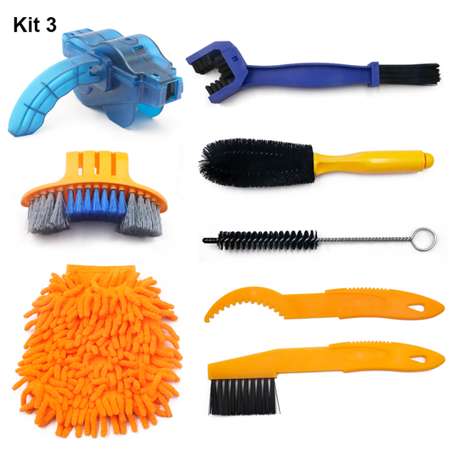 Bicycle Cleaning Kit Mountain Bike Chain Cleaner Scrubber Tire Brushes Washing Glove Cycling Maintenance Tool Accessories: Kit 3