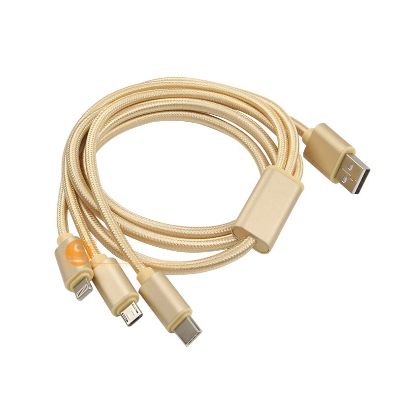 ! fast charging line multi-function data line triple-Haul charging line three-in-one multi-function data line