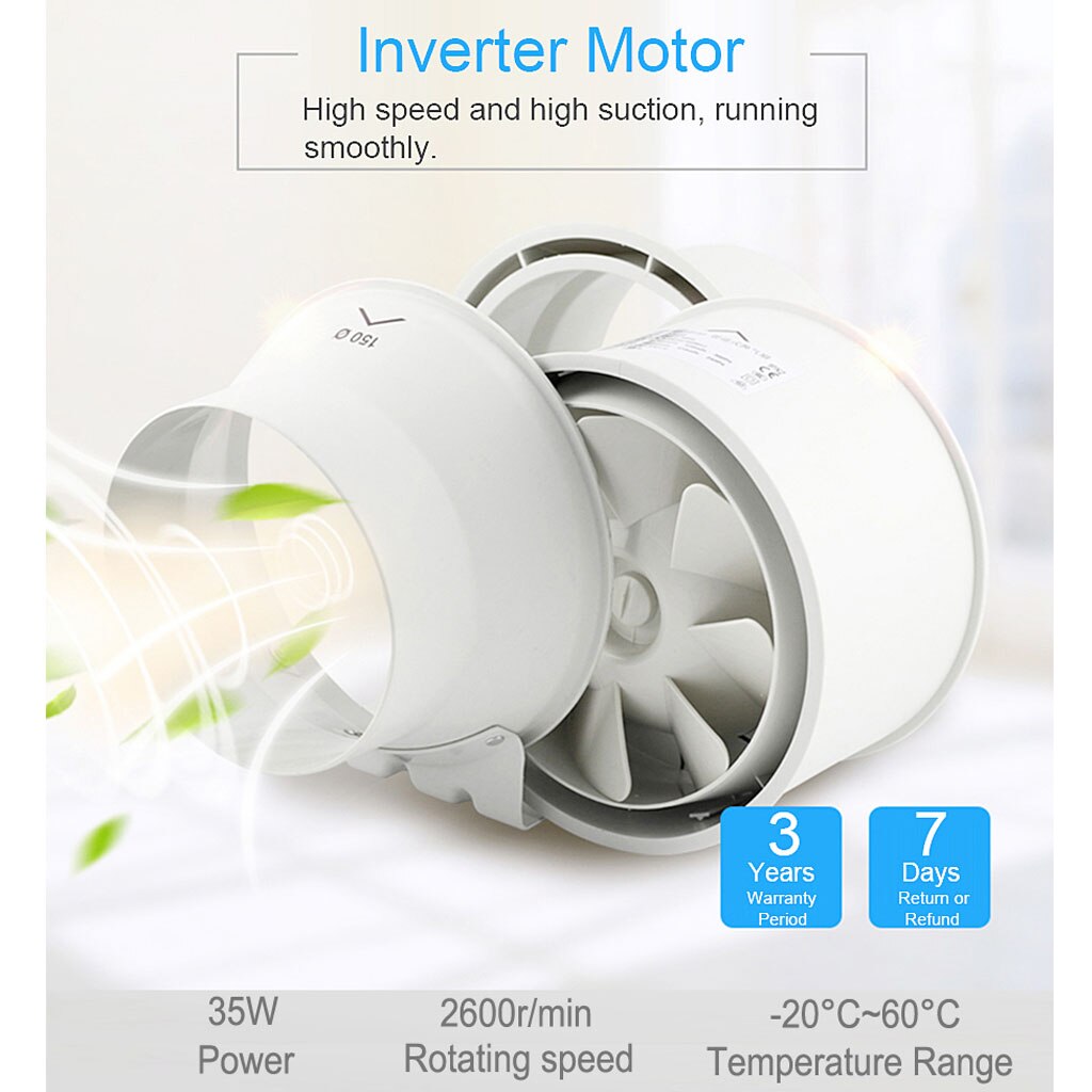 Boat Blower 4inch In-Line Marine Bilge Air Blower Fan, 12V 235 CFM, Heavy Duty Boat Accessories