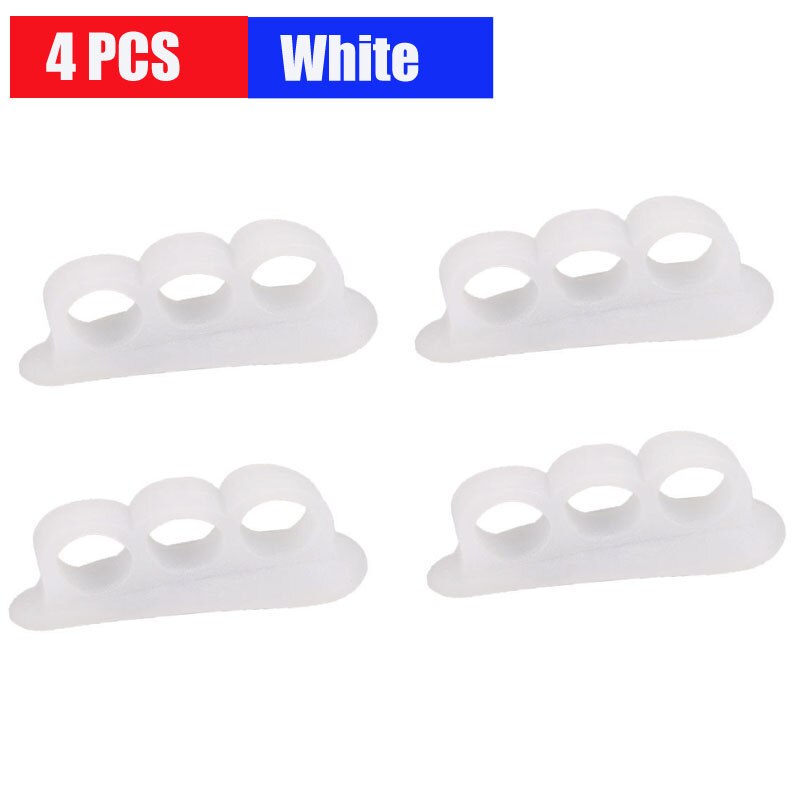 2Pair=4Pcs Gel Toe Separators, Toe Straightener for Men Women, Bunions, Hammer Toe, Overlapping Toe, Claw Toes, Reduce Foot Pain: White-2pair(4pcs)
