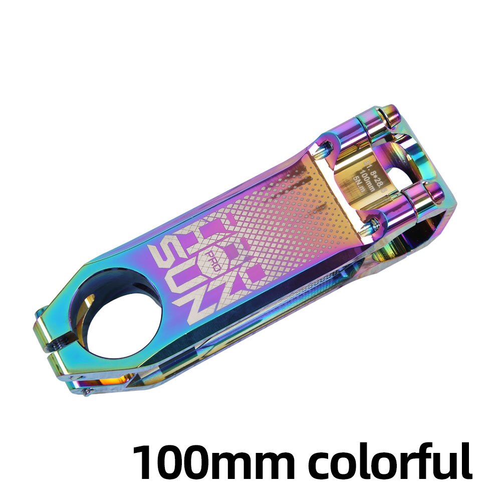 PRO HONSUN 80/100/110mm Rainbow MTB Bike Stem Super Light 31.8*28.6mm Mountain/Road Bike Stem CNC Aluminum Alloy Bicycle Stem: 100mm colorful