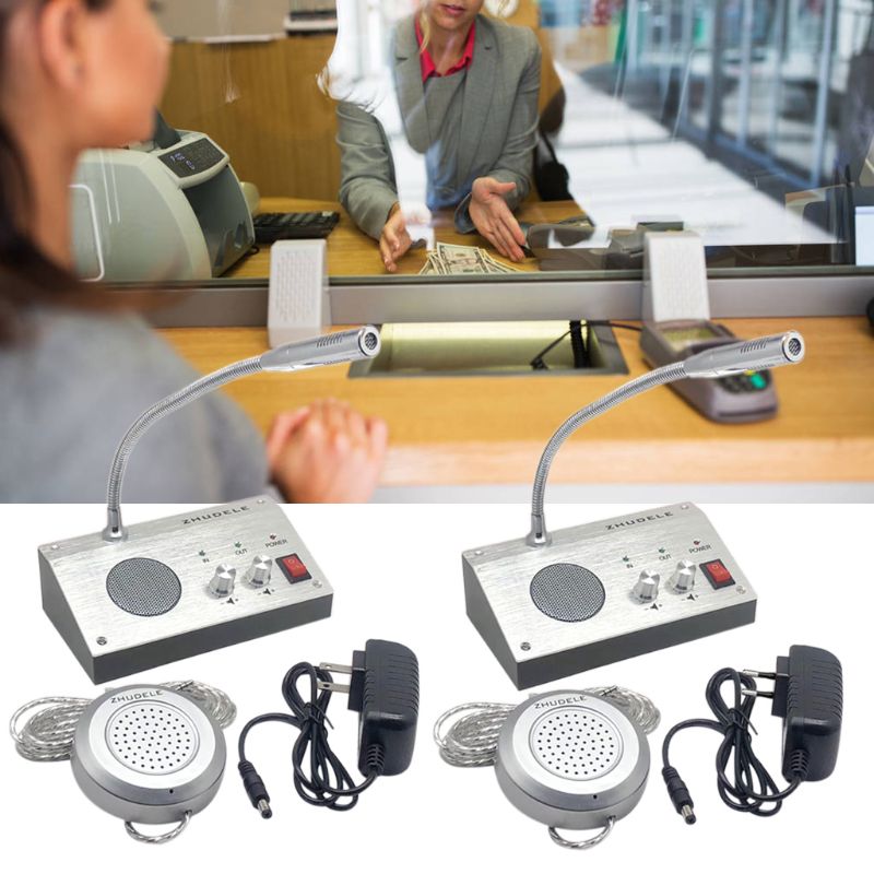 Dual Way Window Intercom System Bank Counter Interphone Zero-touch For Business Store Bank Station Ticket Window 9908