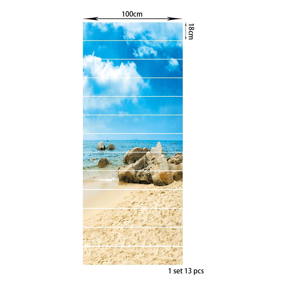 3D Strand Landschap Trap Sticker Woonkamer Waterdichte Sticker Zelfklevende Muursticker: Default Title