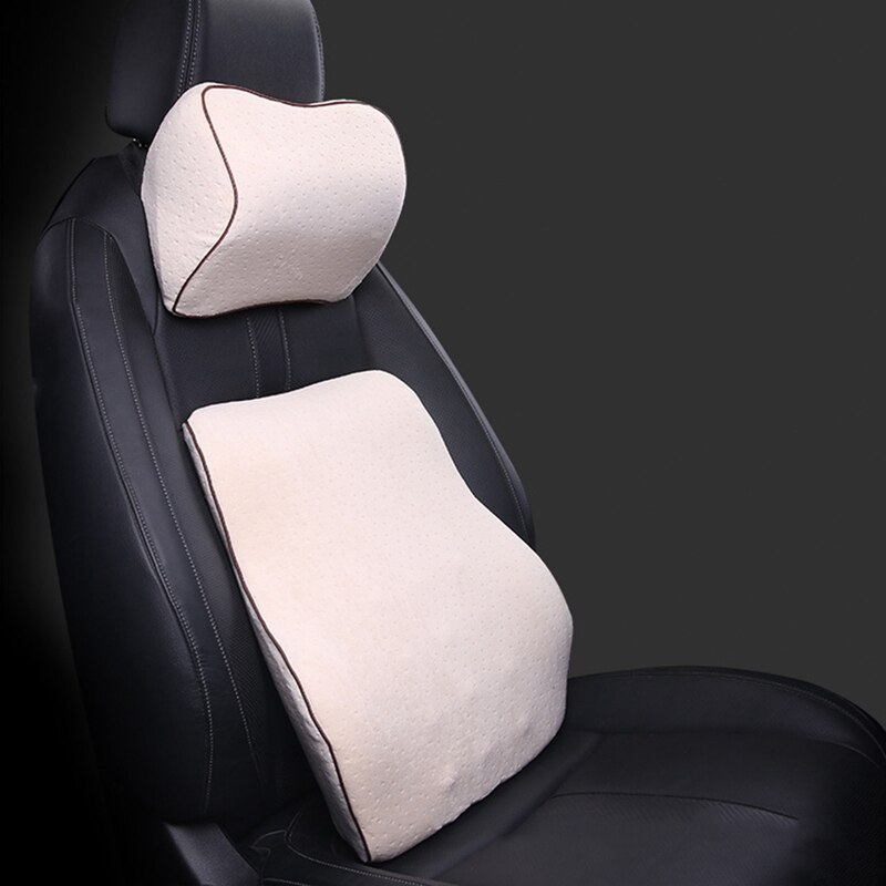 Auto Traagschuim Zitting Ondersteunt Nekkussen Stoelhoezen Rugleuning Hoofdsteun Kussens Terug Auto Accessoires Taille Kussen Zetel: BG