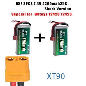 2PCS DXF RC Lipo Batterie 2s 7,4 V 2700mAh 4200mah 20C Max 40C Für Wltoys 12428 feiyue 03 JJRC Q39 upgrade teile