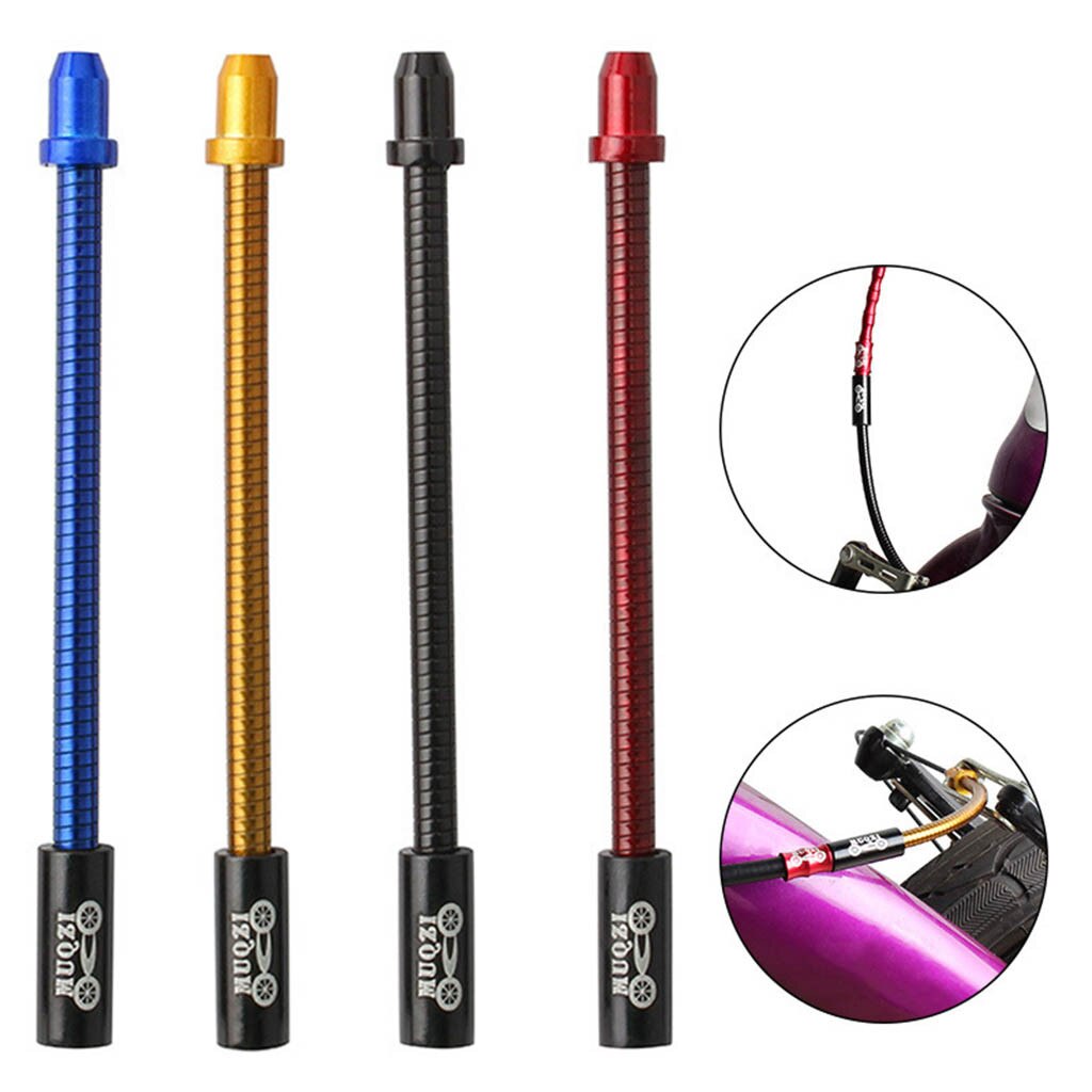 1 PC bicicleta V Freno de freno de codo de acero inoxidable llena de aceite resorte Flexible de protección manguera guía de Cable doble tubo MTB