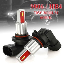 LED Fog Lights For Cars 2X 9006 HB4 CSP LED Fog Headlight Bulb Conversion Kit 70W 3600LM 6000K White Tuning Car Universal