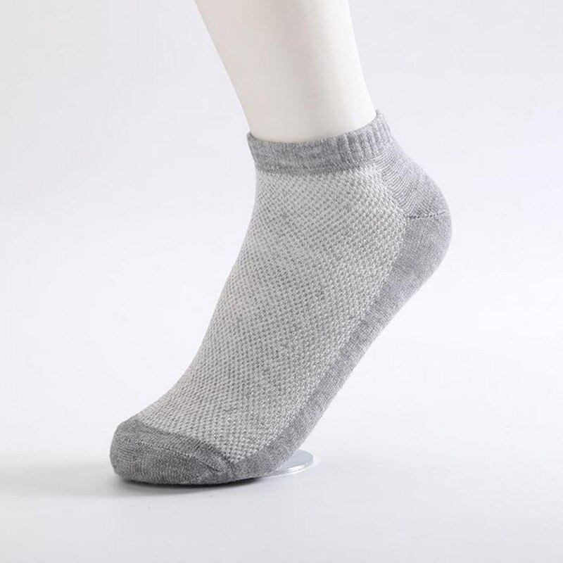 5 pares calcetines cortos respirables medias Hombre, zapatillas de bote tobillo hombre/Hombre Calcetines: Gris