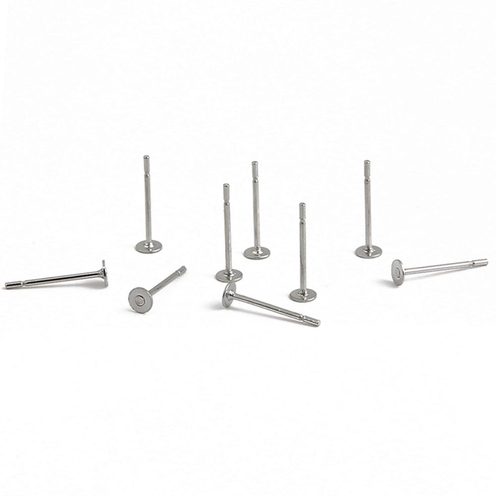 100/200pcs Stainless Steel Blank Earring Stud Base Pins Earrings Earplug For DIY Jewelry Making Accessories Supplie: 3x12mm 100pcs