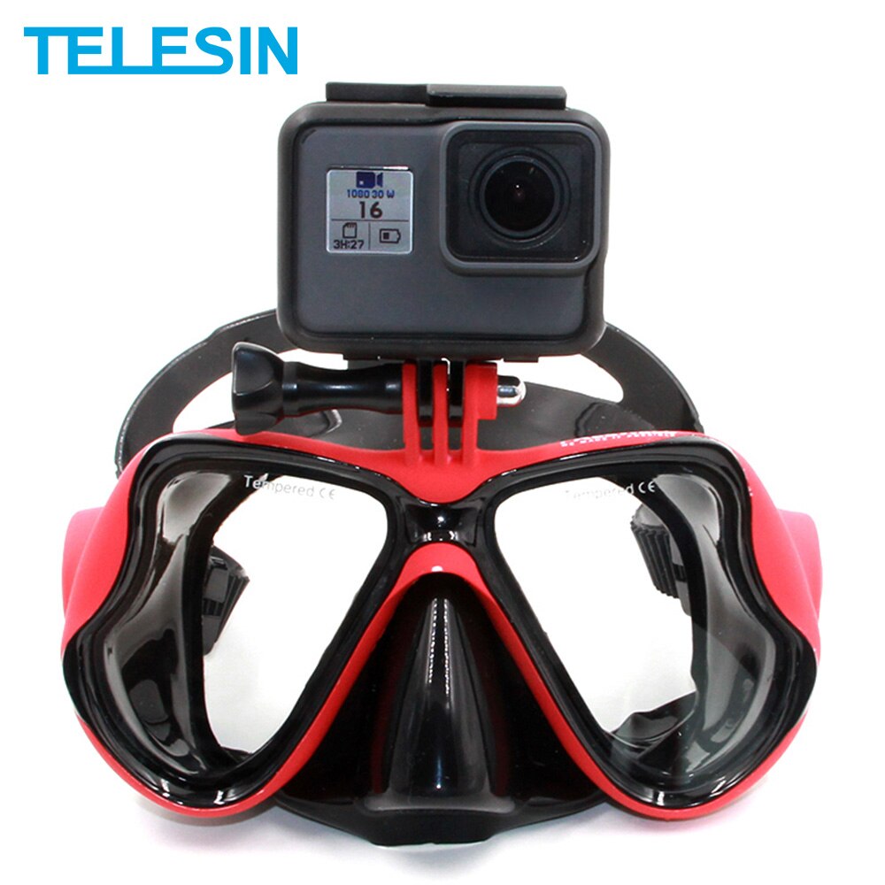 Telesin Onderwater Duikbril Scuba Snorkel Zwembril Voor Gopro Hero 8 7 6 5 Voor Xiaomi Yi 4K osmo Action Insta360 Een R