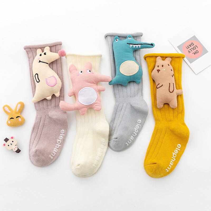 Wecute Cartoon Pop Kids Sokken Voor Jongens Gilrs Baby Sokken Hoge Knie Lente/Herfst Winter Pasgeboren Baby Peuter Floor sokken