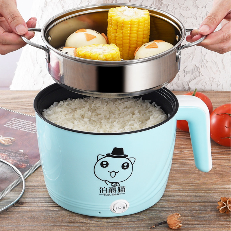 220V Electric Mini Rice Cooker Multi Cooker Portable Household Electric Hotpot Cooking Machine Pot EU/AU/UK/US Plug