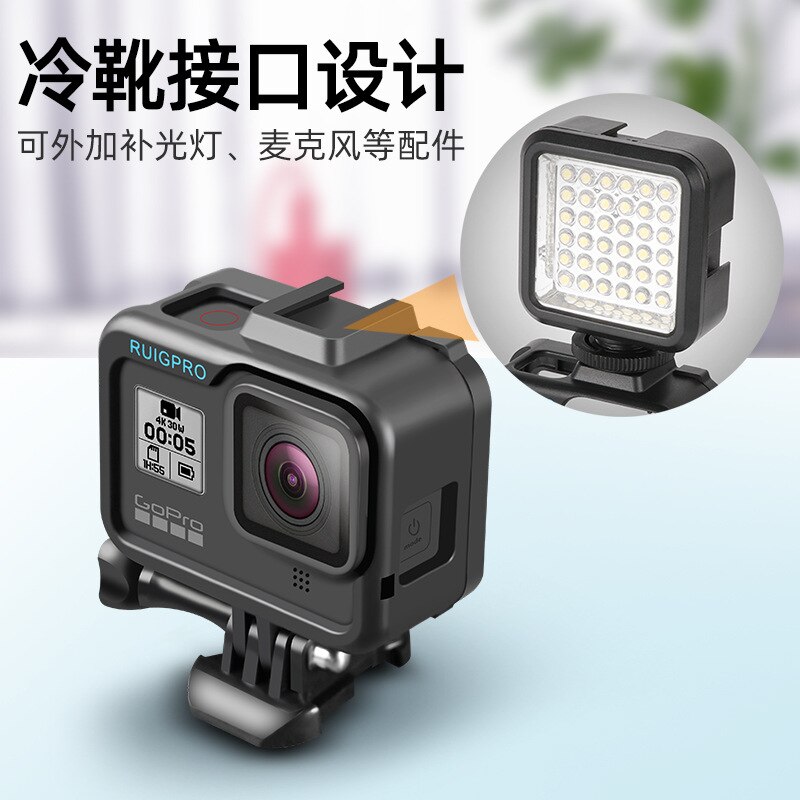 Gopro Hero 8 Camera Frame Side Opening Kan Verticale Schieten En Opladen Beschermende Shell Met Shoe Gopro8 Accessoires