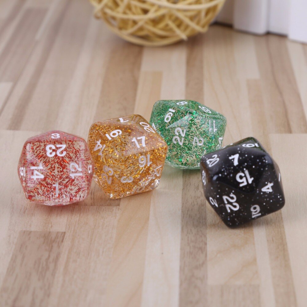 2pcs 24 Sided Transparent Resin Digital Dice Dungeons&Dragon D&D RPG Game Dices