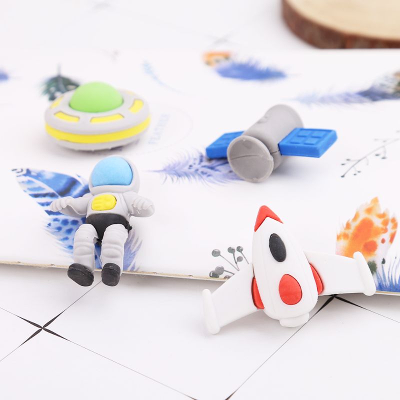 Flying Saucer Alien Spaceship Shaped Rubber Pencil Eraser Kids-school supplies