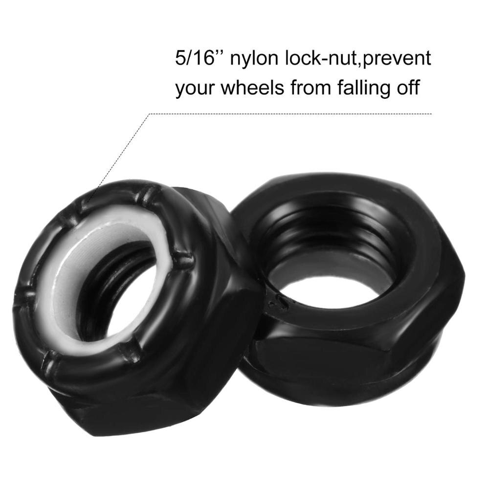 56 Pieces Skateboard Truck Hardware Kit Includes 8 Pieces Spacers, 8 Pieces Axle Nuts and 40 Pieces Speed Rings for Skateboard a