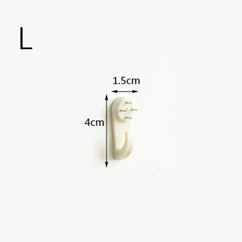 10pcs Seamless Nail White Plastic Invisible Wall Mount Photo Picture Frame Nail Hook Hanger Hard Picture Frame Wall Hooks: L