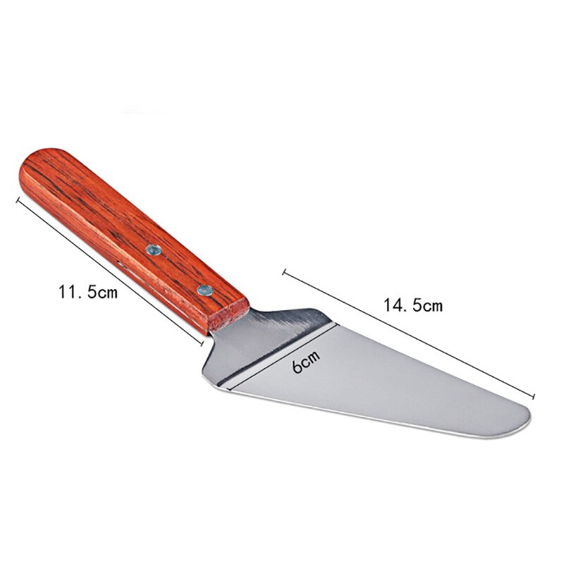 1Pcs Stainless Steel Triangle Pizza Slicer Cheese Grater Chocolate Cake Salad Scraper Chopper Wood Handle BBQ Baking Tool