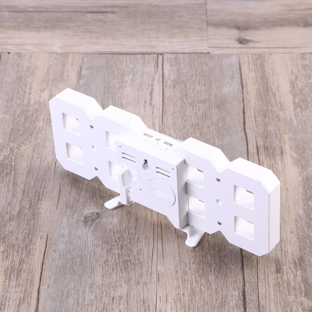 Modern Home Wall Clock Timer 3D LED Digital Wall Clock (White)